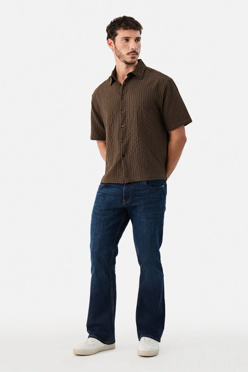 SNITCH Box Fit Textured Stretch Shirt